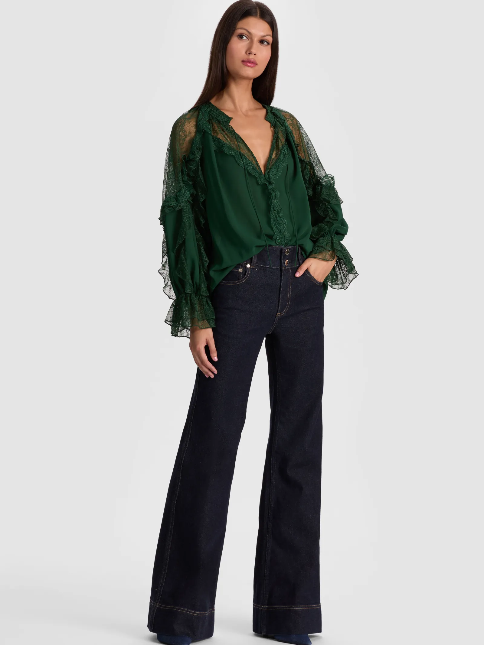 Alice and Olivia BLOUSES*ALEENA LACE BLOUSE