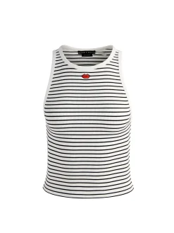 Alice and Olivia TANKS*ALLEN EMBROIDERED TANK TOP