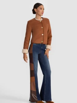 Alice and Olivia JACKETS*ALMA VEGAN SUEDE TEDDY JACKET