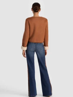 Alice and Olivia JACKETS*ALMA VEGAN SUEDE TEDDY JACKET