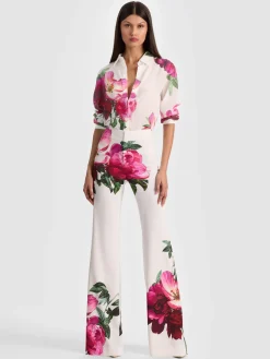 Alice and Olivia ANDREW PANT|JADE MESH BUTTON DOWN*ANDREW PANT