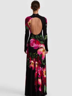 Alice and Olivia MAXI*AUGUSTA OPEN BACK MAXI DRESS