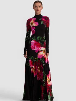 Alice and Olivia MAXI*AUGUSTA OPEN BACK MAXI DRESS