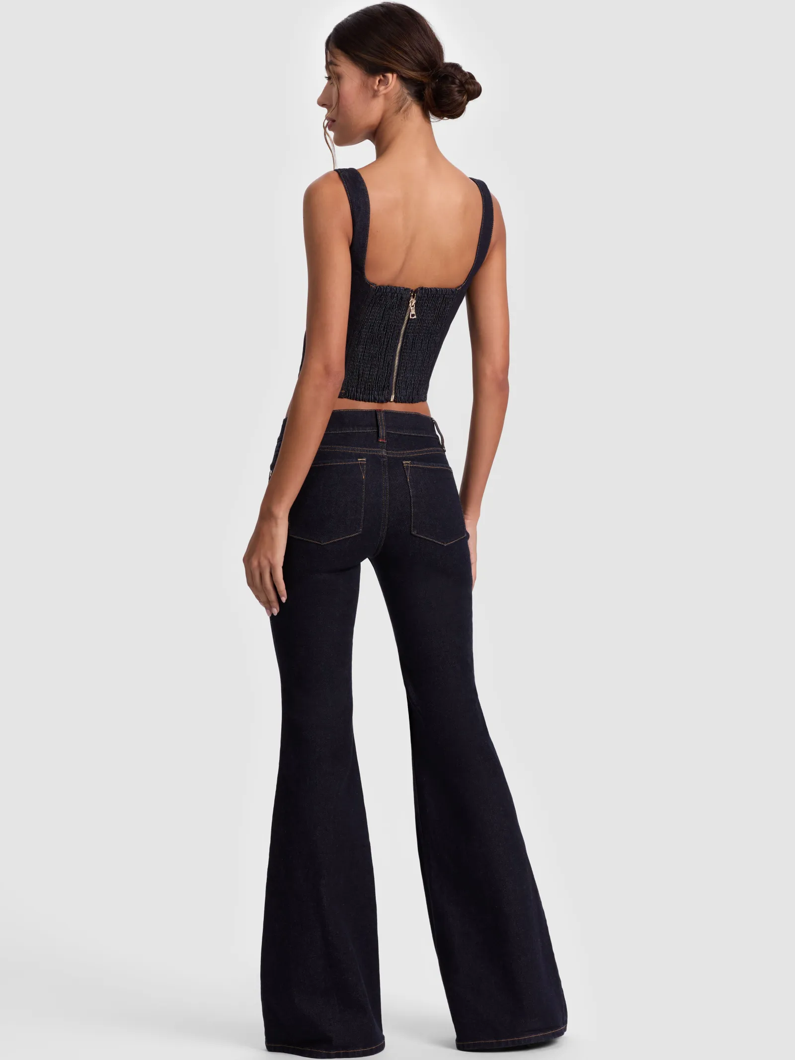 Alice and Olivia CROP TOPS*AVA SWEETHEART DENIM BUSTIER