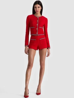 Alice and Olivia CROPPED JACKETS*AVALON SHRUNKEN TWEED JACKET