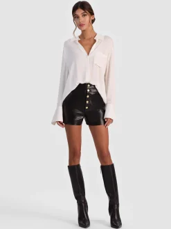 Alice and Olivia SHORTS*BAYLOR VEGAN CORSET SHORT
