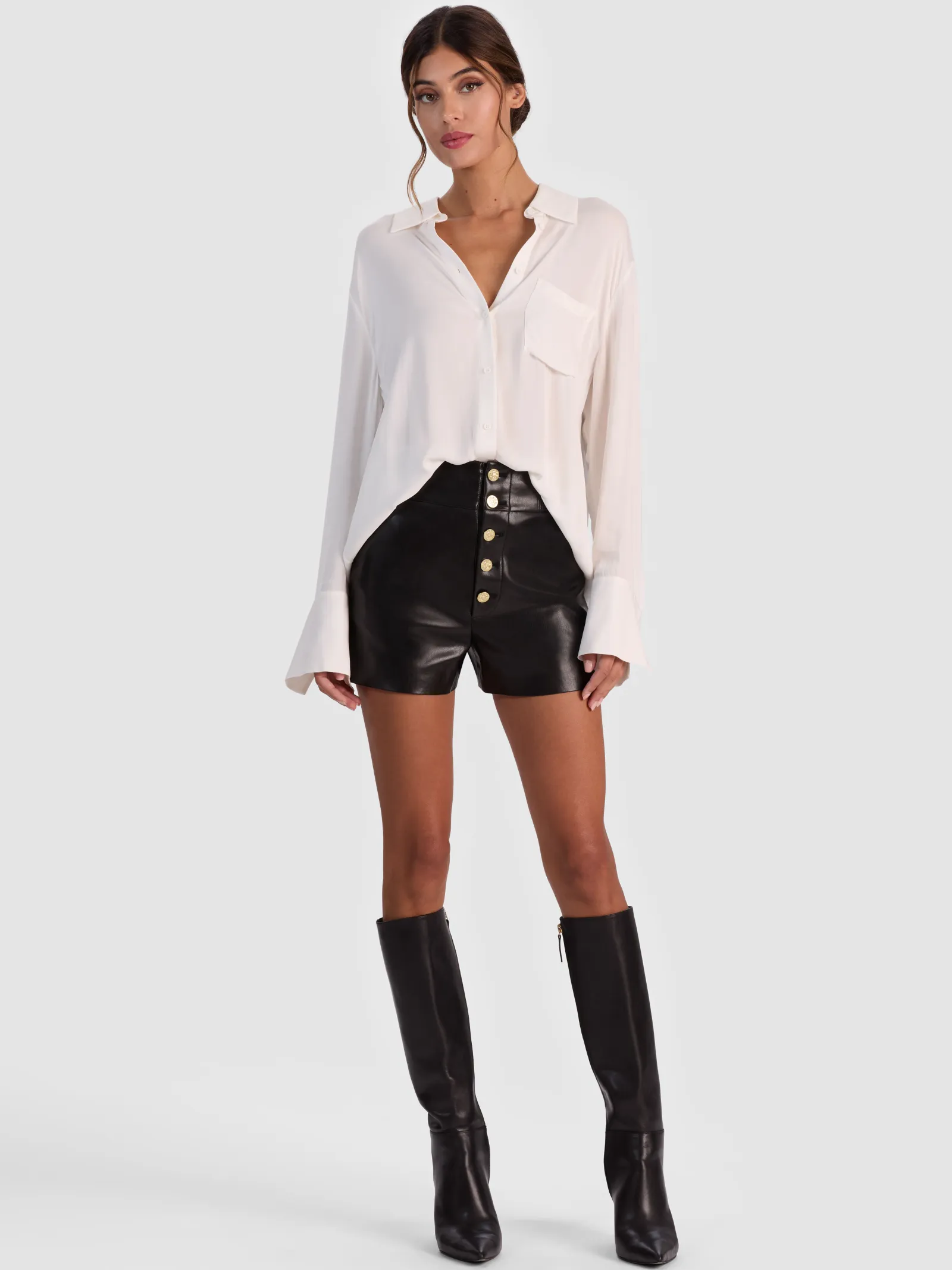 Alice and Olivia SHORTS*BAYLOR VEGAN CORSET SHORT