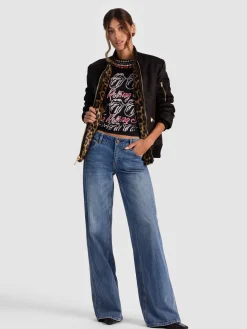 Alice and Olivia ANDREW PANT|JADE MESH BUTTON DOWN*BECKY REVERSIBLE FAUX FUR BOMBER JACKET