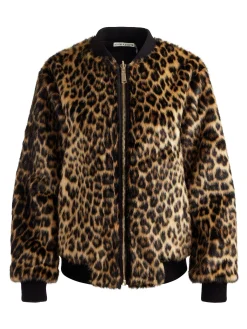 Alice and Olivia ANDREW PANT|JADE MESH BUTTON DOWN*BECKY REVERSIBLE FAUX FUR BOMBER JACKET