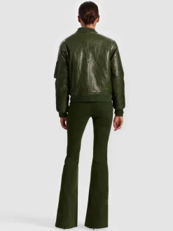 Alice and Olivia VEGAN*BECKY REVERSIBLE FAUX FUR BOMBER JACKET