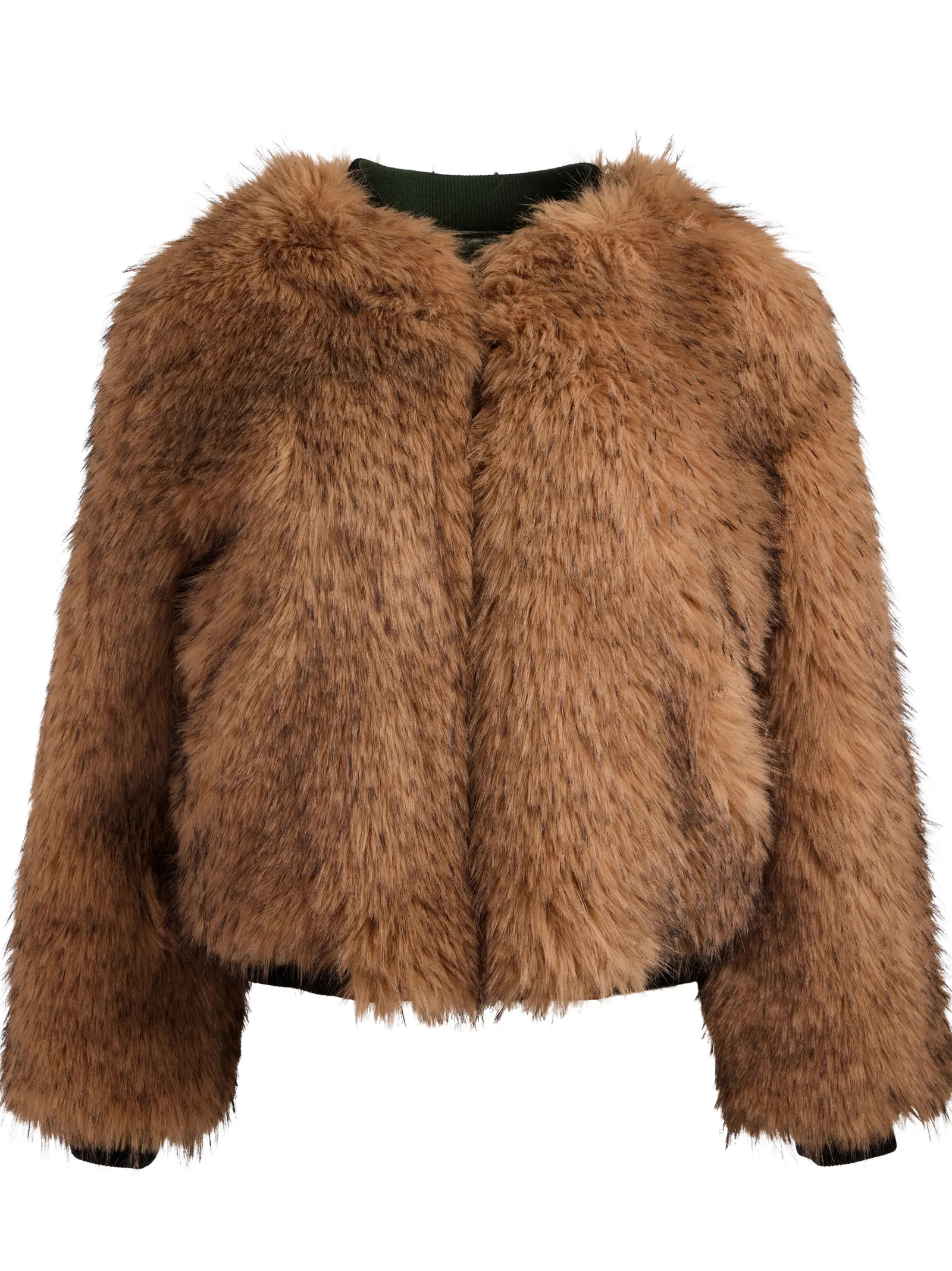 Alice and Olivia VEGAN*BECKY REVERSIBLE FAUX FUR BOMBER JACKET