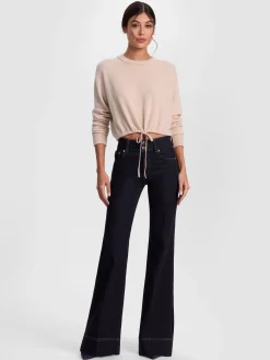 Alice and Olivia PULLOVERS*BERNETTA CROPPED CASHMERE PULLOVER