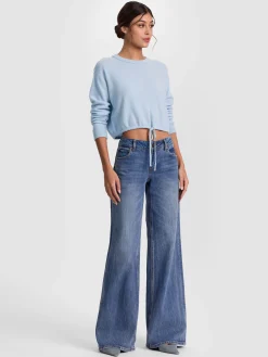 Alice and Olivia PULLOVERS*BERNETTA CROPPED CASHMERE PULLOVER
