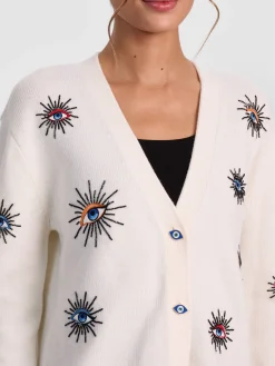 Alice and Olivia CARDIGANS*BRADLEY SHORT EMBELLISHED CARDIGAN