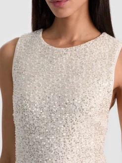 Alice and Olivia MINI*CADE EMBELLISHED TWEED MINI DRESS