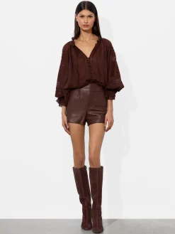 Alice and Olivia SHORTS*CADY LEATHER SHORT