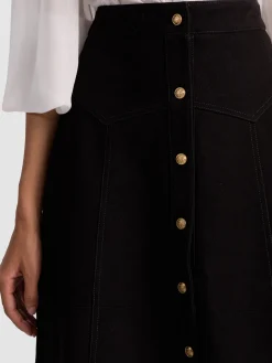 Alice and Olivia MIDI*CALICA SUEDE MIDI SKIRT