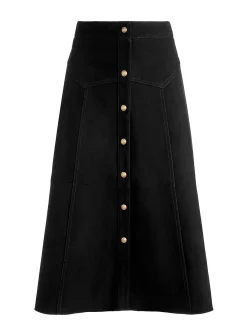 Alice and Olivia MIDI*CALICA SUEDE MIDI SKIRT