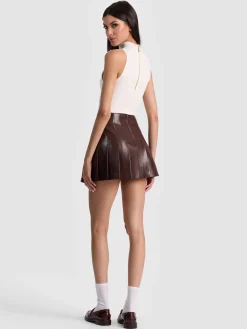 Alice and Olivia MINI*CARTER VEGAN MINI SKIRT