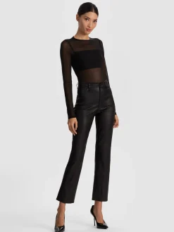 Alice and Olivia LEATHER AND SUEDE*CASEY LEATHER ANKLE PANT