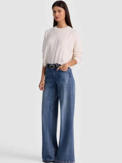 Alice and Olivia PULLOVERS*CECILIE CASHMERE CABLEKNIT PULLOVER