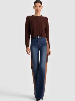 Alice and Olivia PULLOVERS*CECILIE CASHMERE CABLEKNIT PULLOVER
