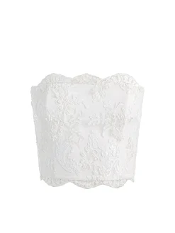 Alice and Olivia CROP TOPS*CERESI EMBELLISHED LACE BANDEAU TOP