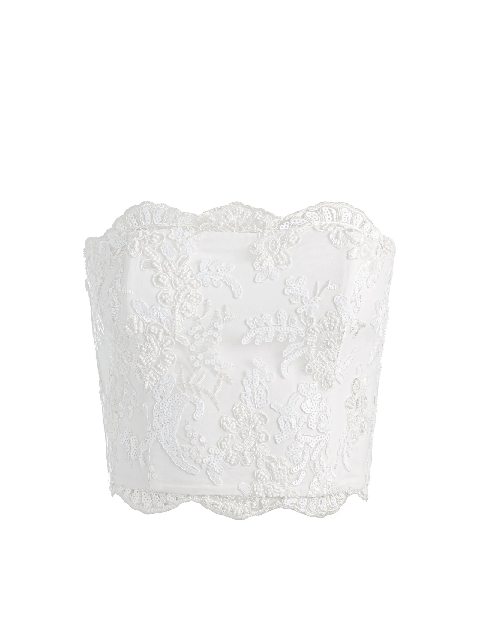 Alice and Olivia CROP TOPS*CERESI EMBELLISHED LACE BANDEAU TOP
