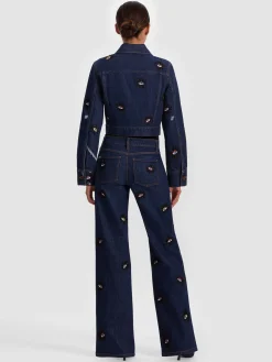 Alice and Olivia DENIM*CHLOE EMBELLISHED DENIM JACKET