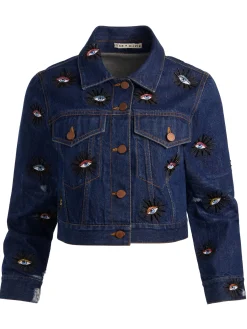 Alice and Olivia DENIM*CHLOE EMBELLISHED DENIM JACKET
