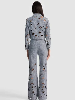 Alice and Olivia DENIM*CHLOE LASER-CUT DENIM JACKET