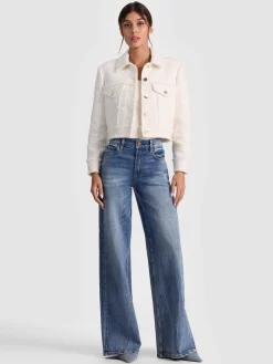 Alice and Olivia ANDREW PANT|JADE MESH BUTTON DOWN*CHLOE TWEED JACKET