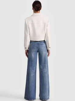 Alice and Olivia ANDREW PANT|JADE MESH BUTTON DOWN*CHLOE TWEED JACKET