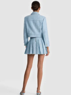 Alice and Olivia ANDREW PANT|JADE MESH BUTTON DOWN*CHLOE TWEED JACKET