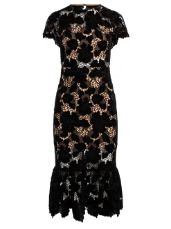 Alice and Olivia MIDI*CLOVER OPEN BACK MIDI DRESS