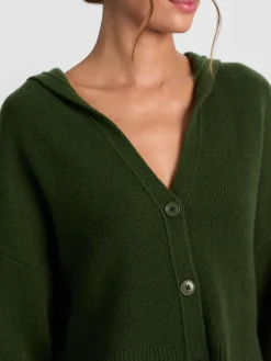 Alice and Olivia CARDIGANS*COREY HOODED CASHMERE CARDIGAN