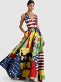 Alice and Olivia MAXI*DARCIE FLARED GOWN
