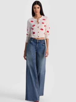 Alice and Olivia CARDIGANS*DARODA LIP CARDIGAN