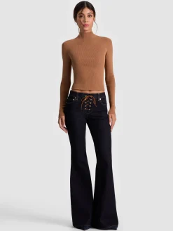 Alice and Olivia JEANS*DELILAH LACE UP JEAN