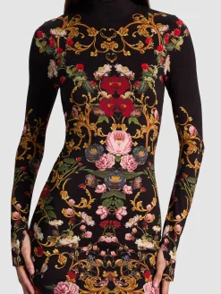 Alice and Olivia MIDI*DELORA MIDI DRESS