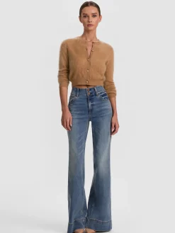Alice and Olivia CARDIGANS*DOLLIE BRUSHED CASHMERE CARDIGAN
