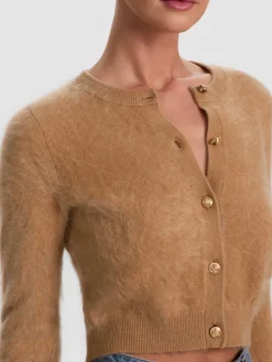 Alice and Olivia CARDIGANS*DOLLIE BRUSHED CASHMERE CARDIGAN