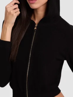 Alice and Olivia CARDIGANS*DOLLIE CASHMERE ZIP-UP HOODIE