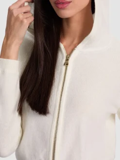 Alice and Olivia CARDIGANS*DOLLIE CASHMERE ZIP-UP HOODIE