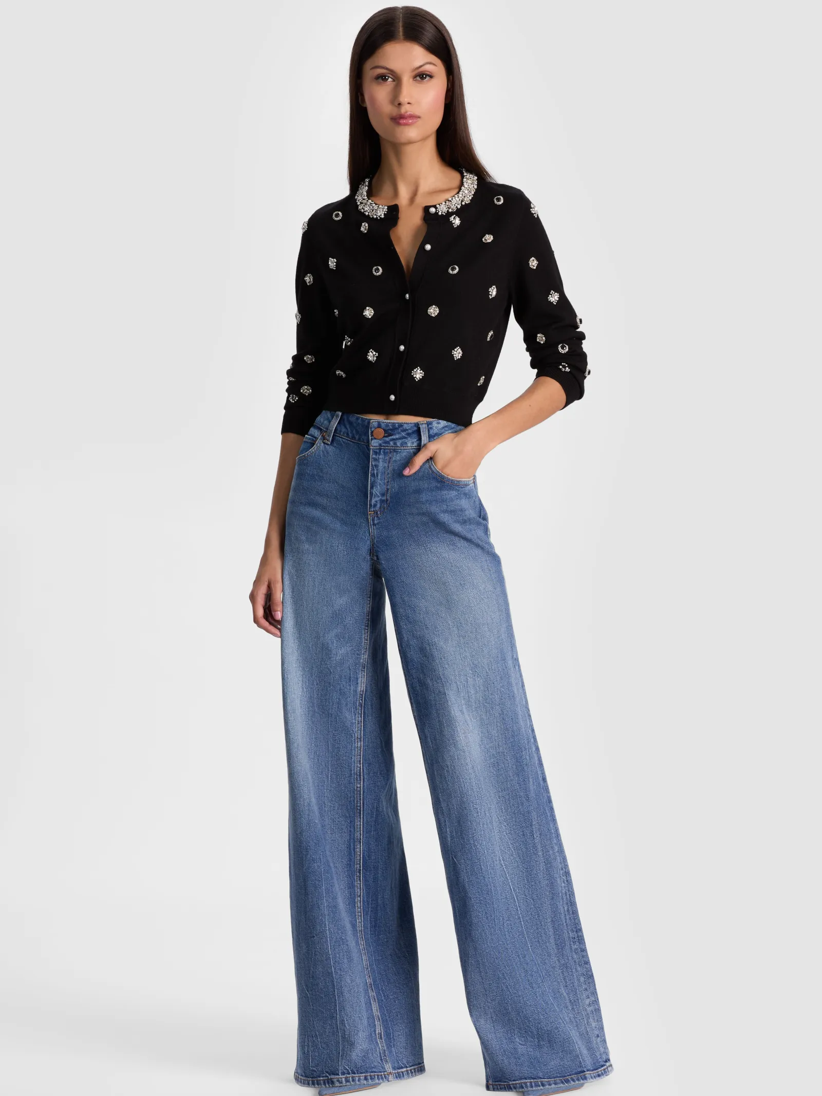 Alice and Olivia CARDIGANS*DOLLIE EMBELLISHED CARDIGAN