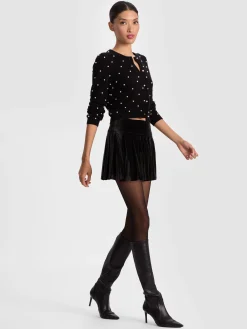 Alice and Olivia CARDIGANS*DOLLIE EMBELLISHED CASHMERE CARDIGAN