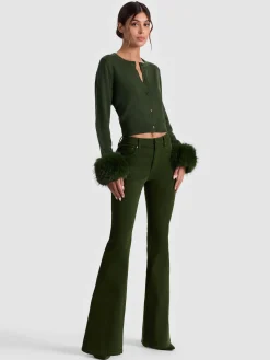 Alice and Olivia CARDIGANS*DOLLIE FAUX FUR CUFF CARDIGAN