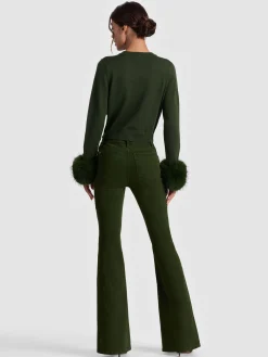 Alice and Olivia CARDIGANS*DOLLIE FAUX FUR CUFF CARDIGAN