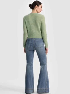 Alice and Olivia CARDIGANS*DOLLIE POINTELLE CASHMERE CARDIGAN