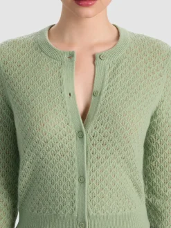 Alice and Olivia CARDIGANS*DOLLIE POINTELLE CASHMERE CARDIGAN